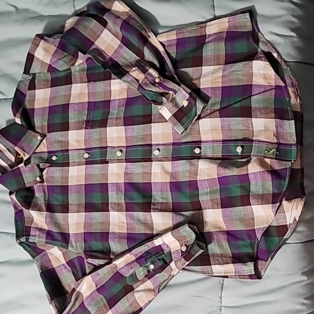 TAILORBYRD Colorful Checkered Long Sleeve Button-down Men's ‎ M